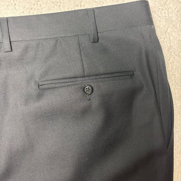 Canali Mens Wool Pleated Dress Pants Black Trousers 54IT w36 Made In Italy NWOT - Picture 8 of 15
